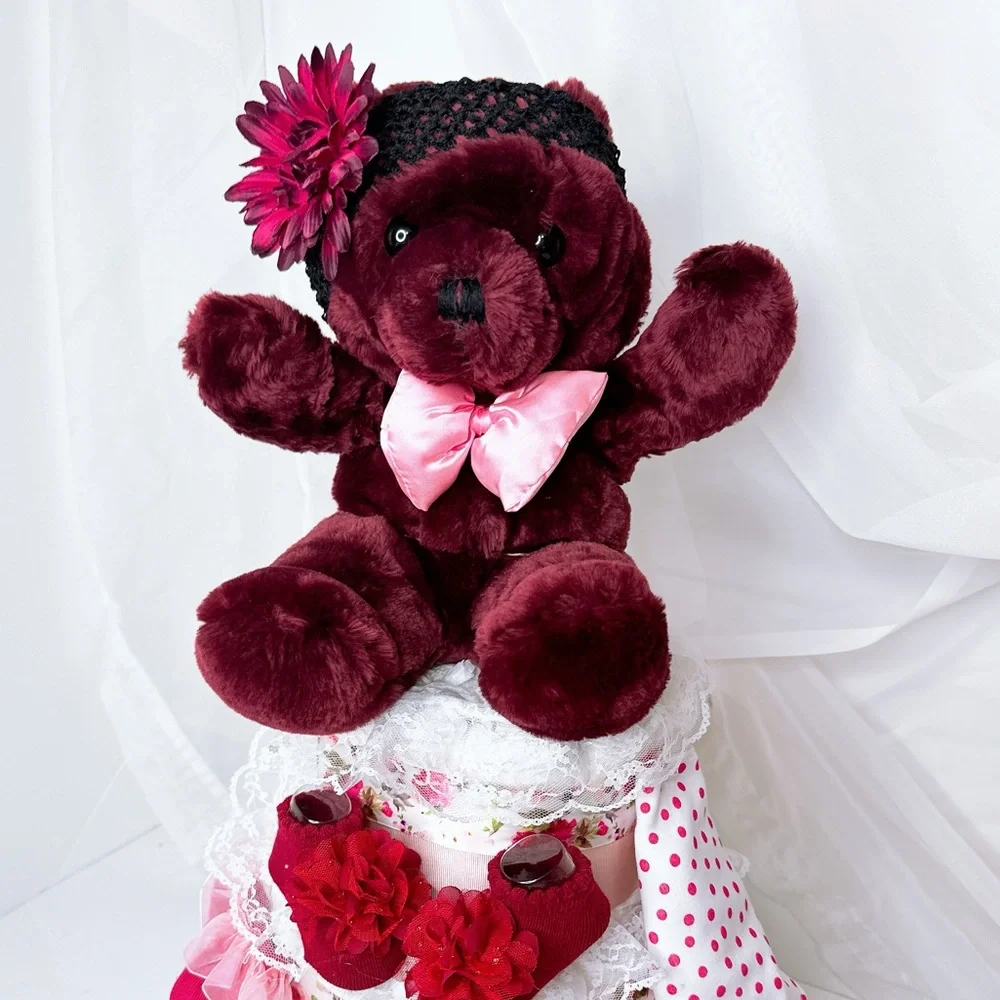 Bear Diaper Cake, Girls Diaper Cake